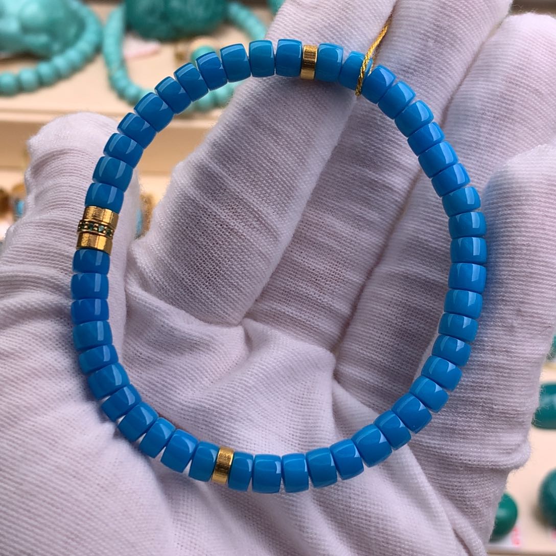 绿松石珠宝奇石18K金镶嵌