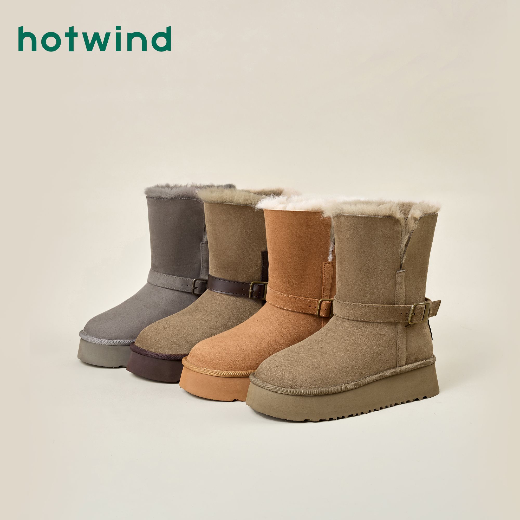 【怜冬落雪】热风舒适雪地靴女2025冬季新款加绒加厚短款耐磨棉靴