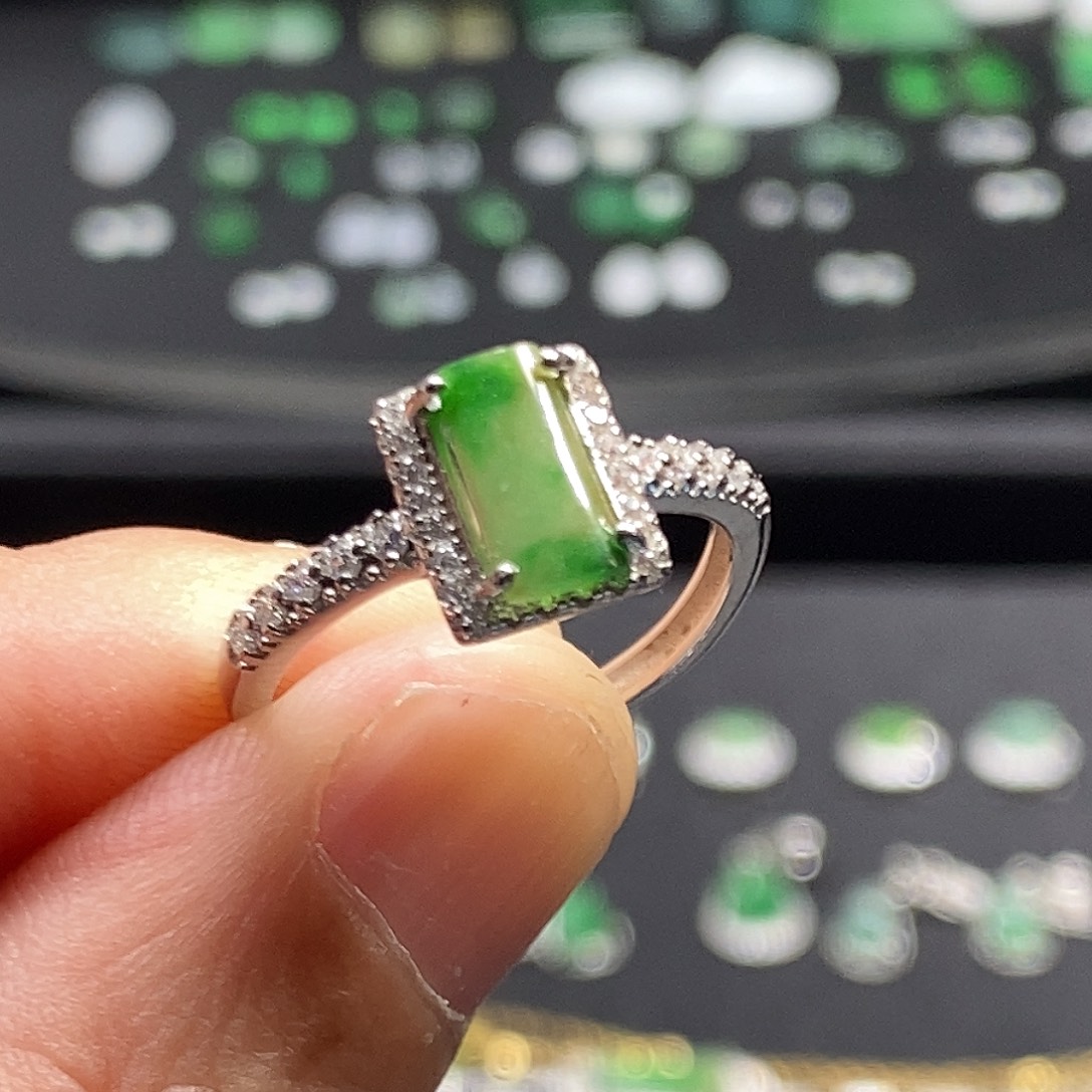 翡翠银S925镶嵌戒指