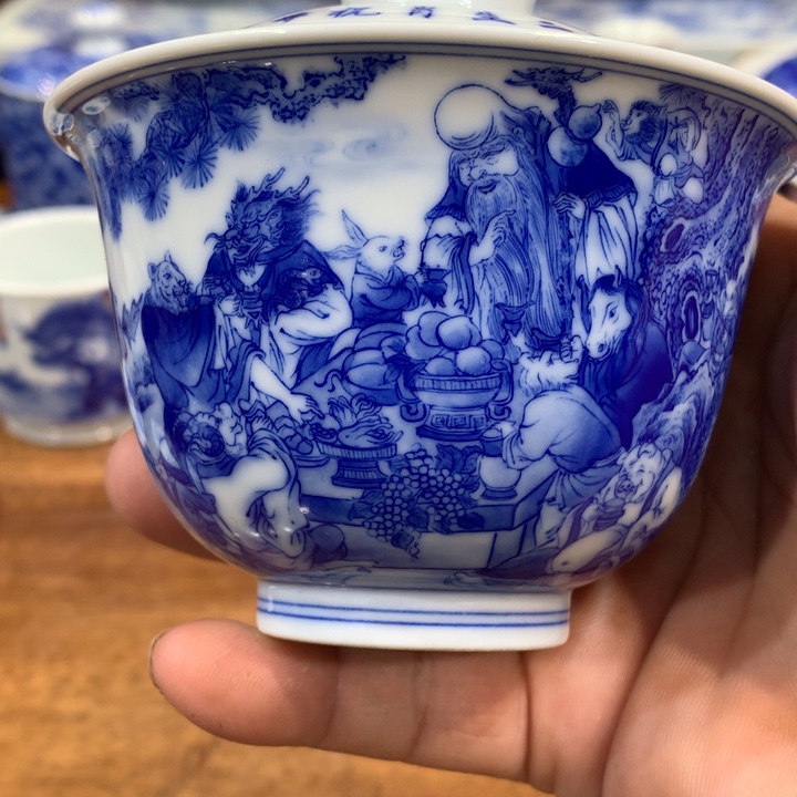 晓竹窑青花十二祝寿