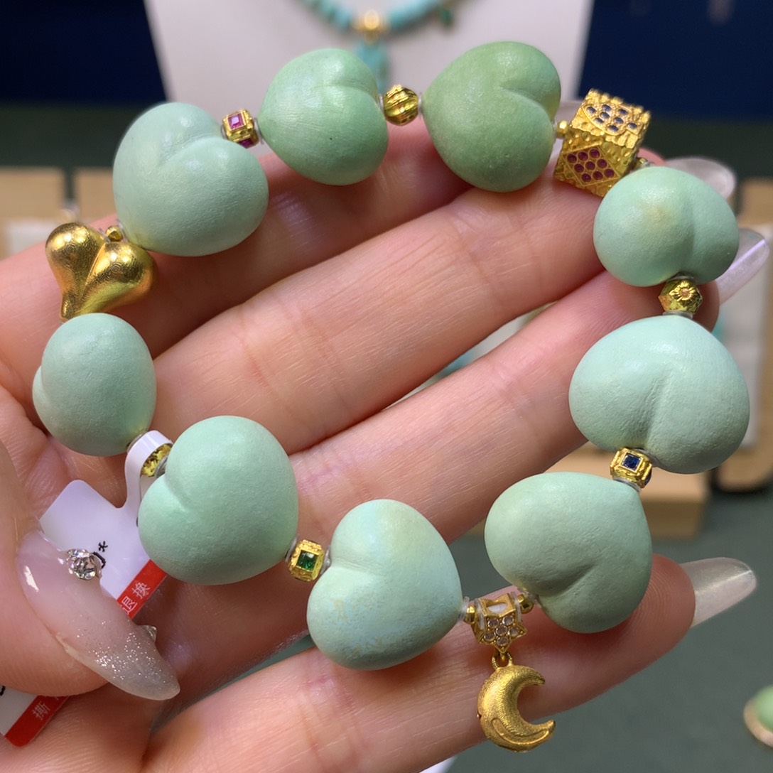 绿松石手链18K金镶嵌