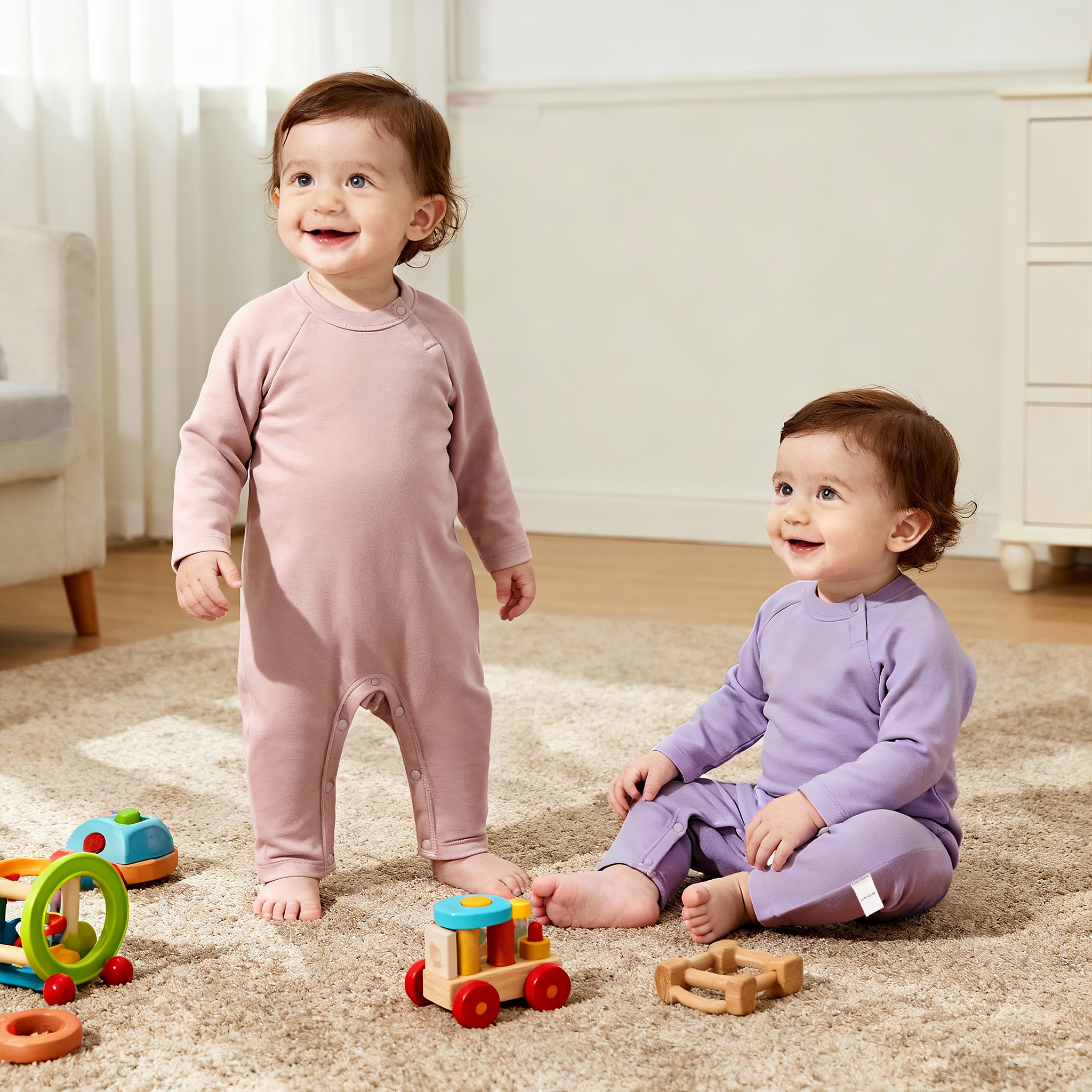 【潘先生高定】顶奢面料 绵羊毛+桑蚕丝混纺婴儿贴身保暖打底连体衣