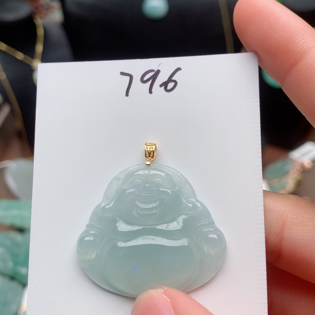 翡翠颈饰银S925镀金镶嵌吊坠