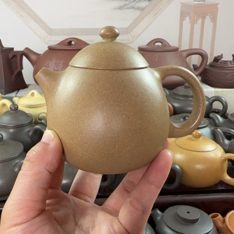 茶壶紫砂墨绿泥料200cc