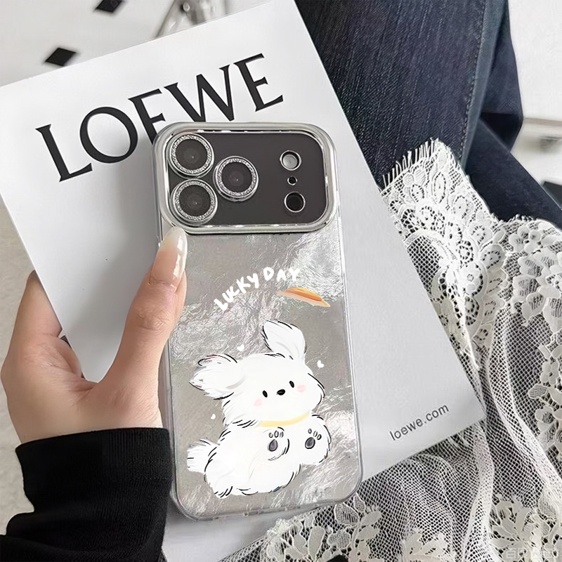 飞盘小狗适用于苹果17promax手机壳苹果16promax防摔精孔羽纱15