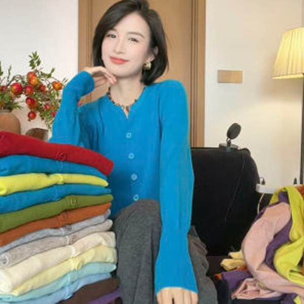 【现货】《香草奶盖》打底百搭软糯糯针织开衫洋气上衣毛衣加厚时尚