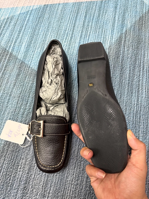 95新 Prada/普拉达 黑色乐福鞋三五半码【专属】