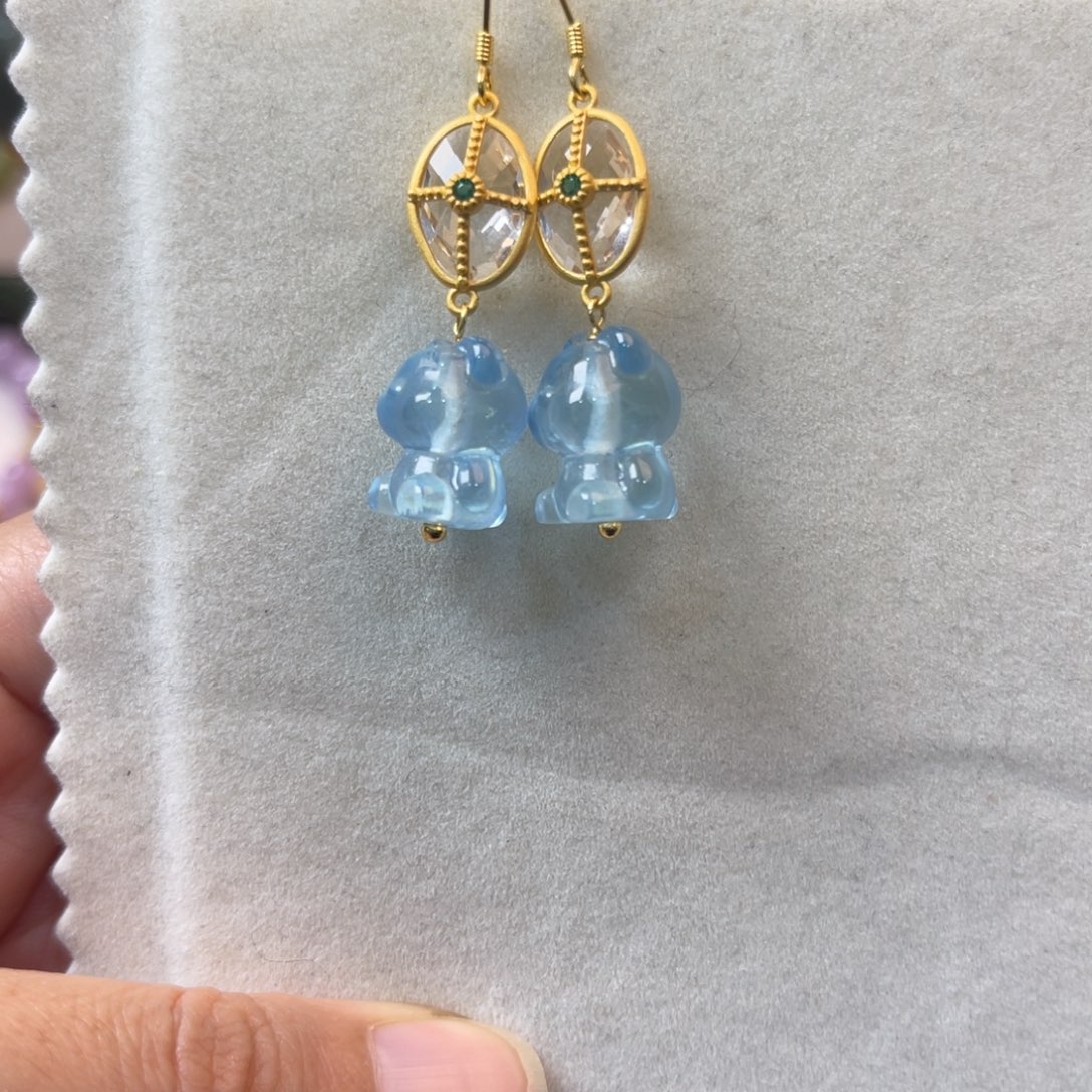 水晶耳饰未镶嵌耳饰