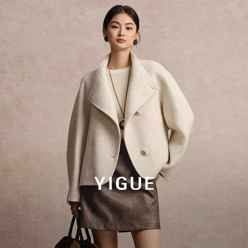 【席颖行】亦谷羊毛立领呢子外套女2025新款保暖开衫上衣G5WAN449