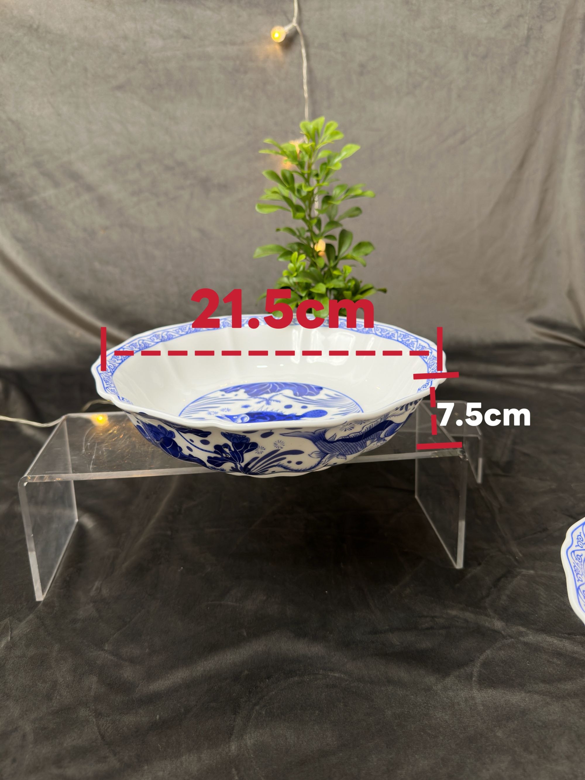  景德镇新中式酒店会所高档餐具骨瓷深碗青花汤碗