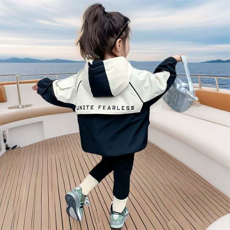 女童外套秋冬夹棉棉衣儿童冬季保暖冲锋衣中小童春秋款洋气上衣潮