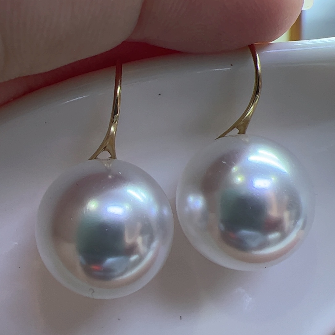 淡水珍珠耳饰18K金镶嵌