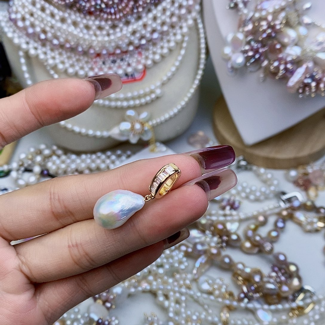 淡水珍珠颈饰银S925镶嵌