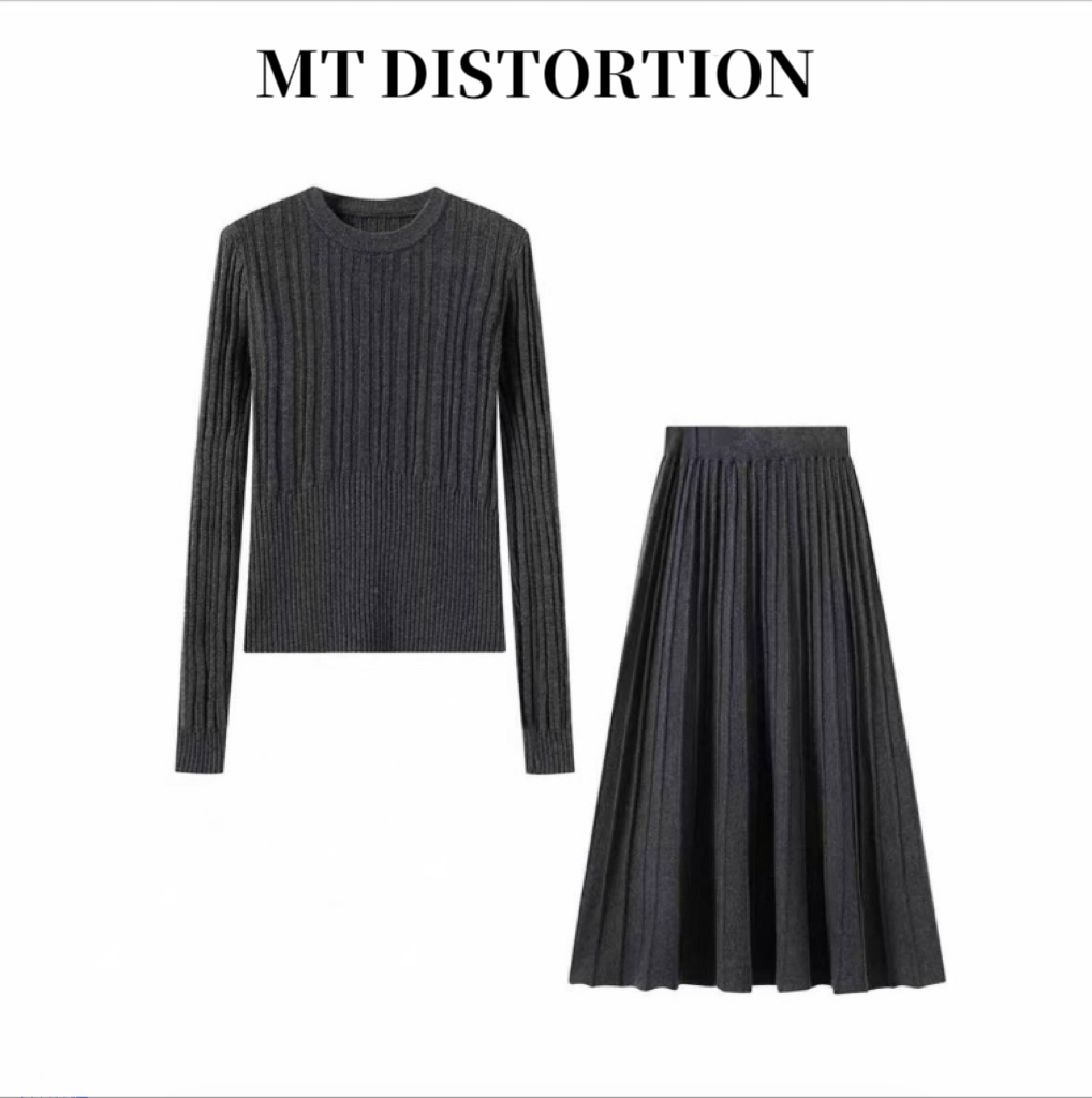 MT DISTORTION 秋冬季针织套装时尚套装女