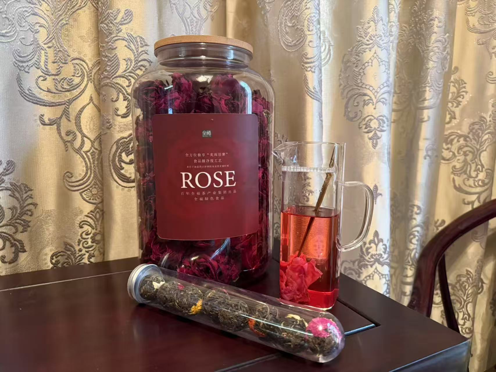 百年全福號  墨红玫瑰   100g