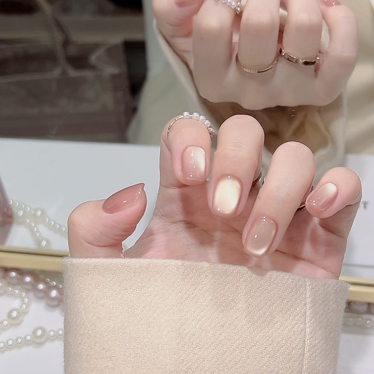 TugeNail “落日鎏金” 渐变极光猫眼高级感气质春季简约美甲TGT303