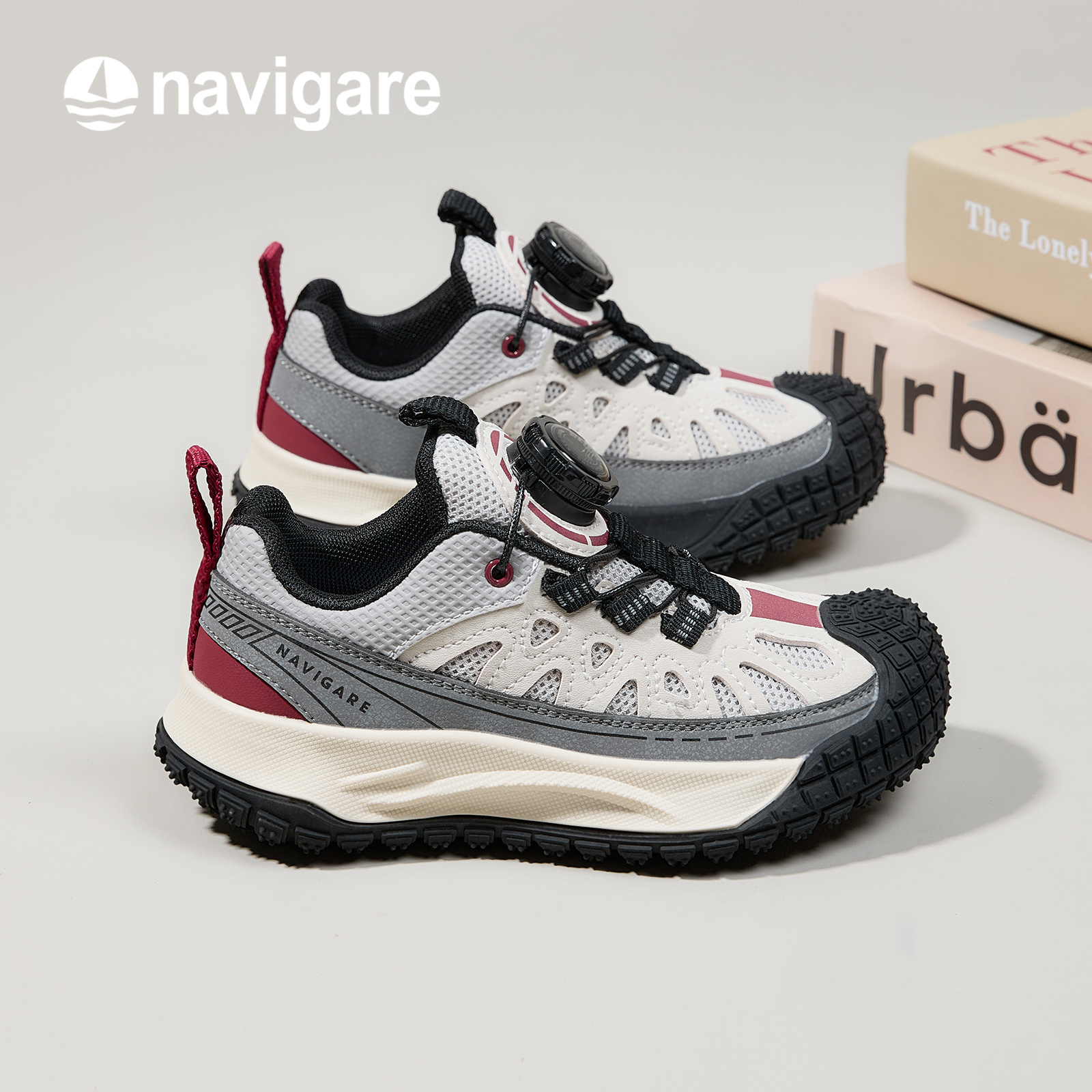 纳维凯尔童鞋2025年新款旋转按钮防滑耐磨儿童户外鞋FCB253043