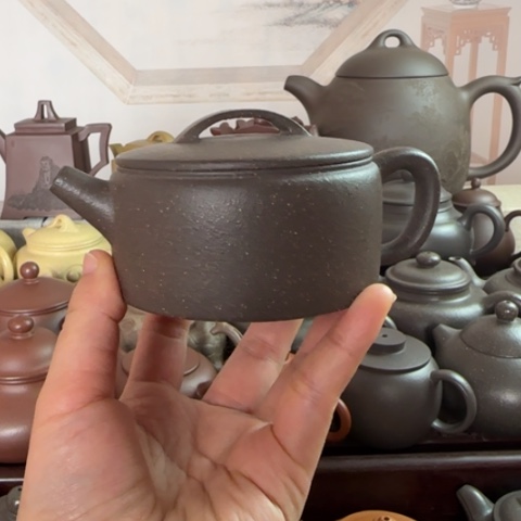 紫砂茶壶梨皮天青180cc