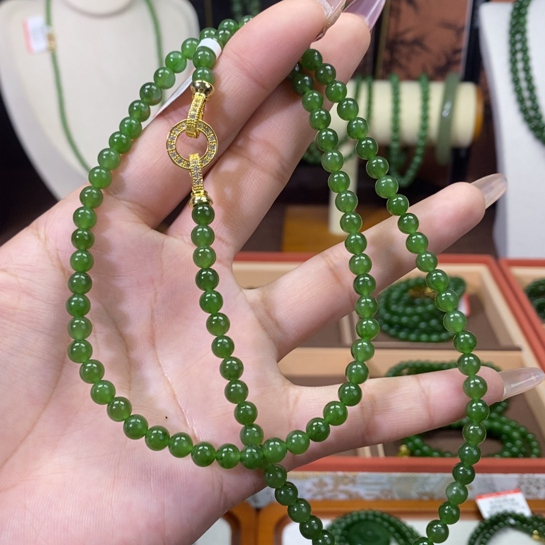 和田玉（碧玉）颈饰未镶嵌辣5