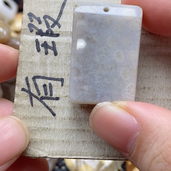 硅化珊瑚（珊瑚玉）颈饰未镶嵌与**邻