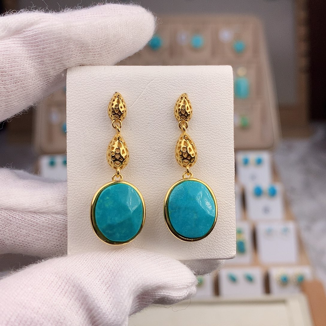 绿松石珠宝奇石银S925镶嵌