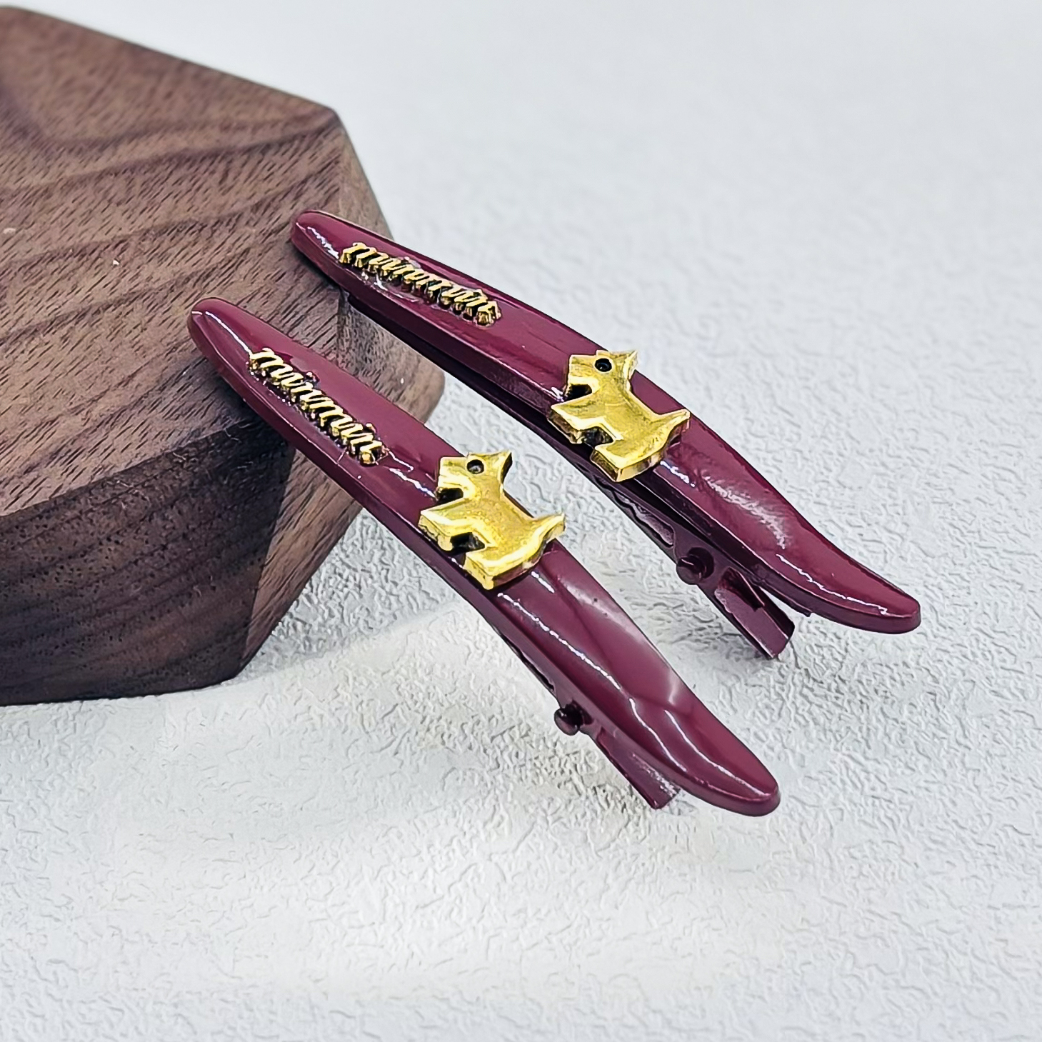 HP轻奢砖红小马压夹4019