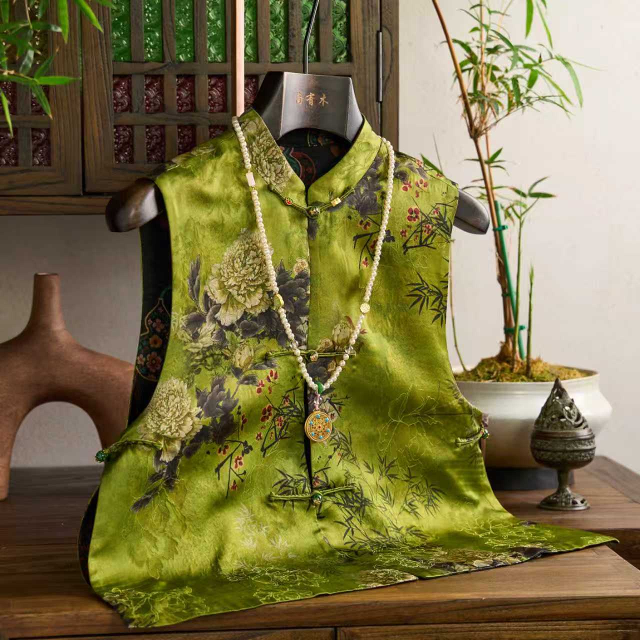 【富贵世家】新中式双面穿优雅轻奢气质开衫马甲V25C348