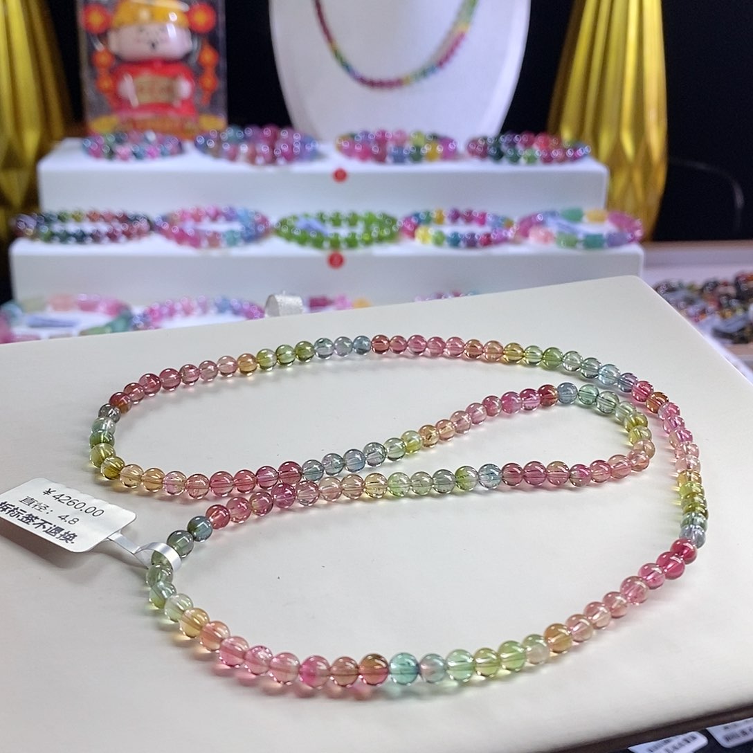 未镶嵌手链碧玺西瓜三圈