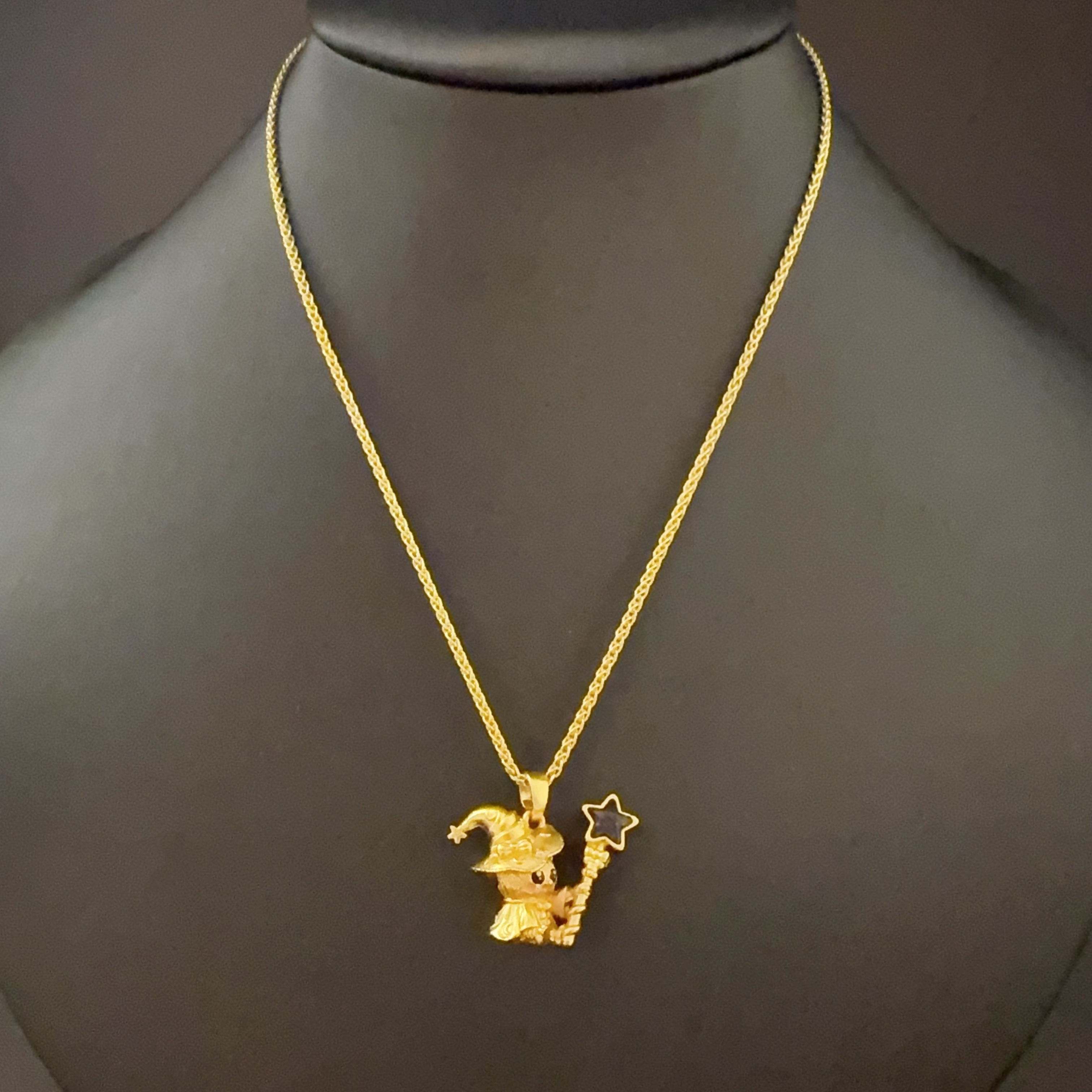 合金项链 金店同款蓝色星星魔法杖女巫项链可爱小魔女锁骨链