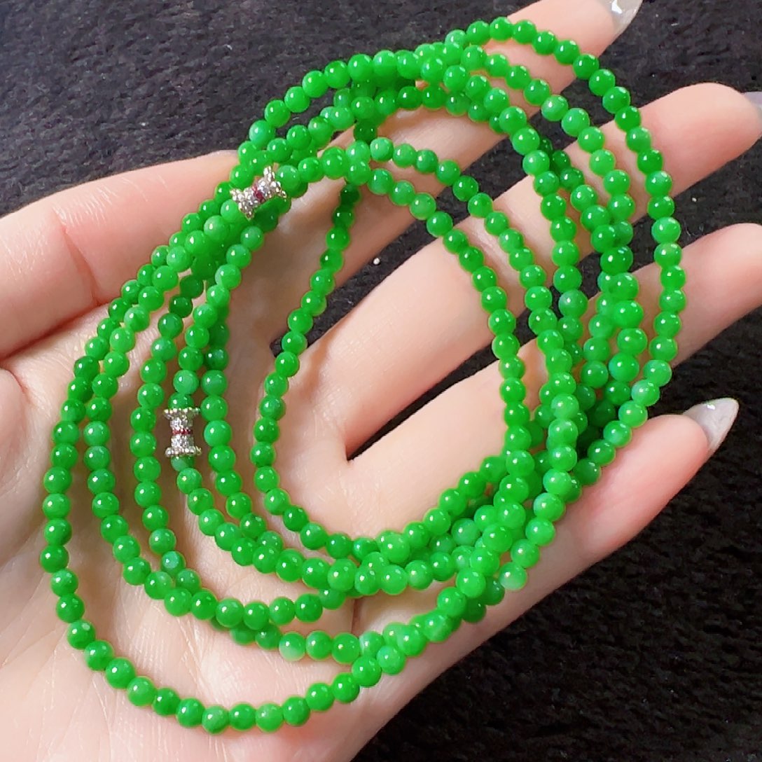 翡翠颈饰18K金镶嵌签收后24小时鉴赏期，过时不退