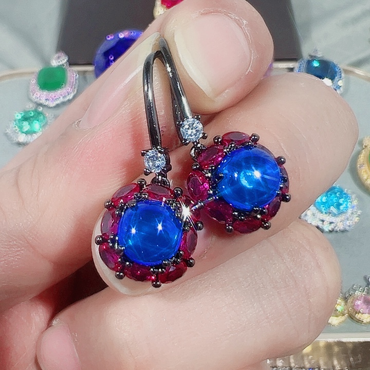 非金属红色蓝色满镶嵌