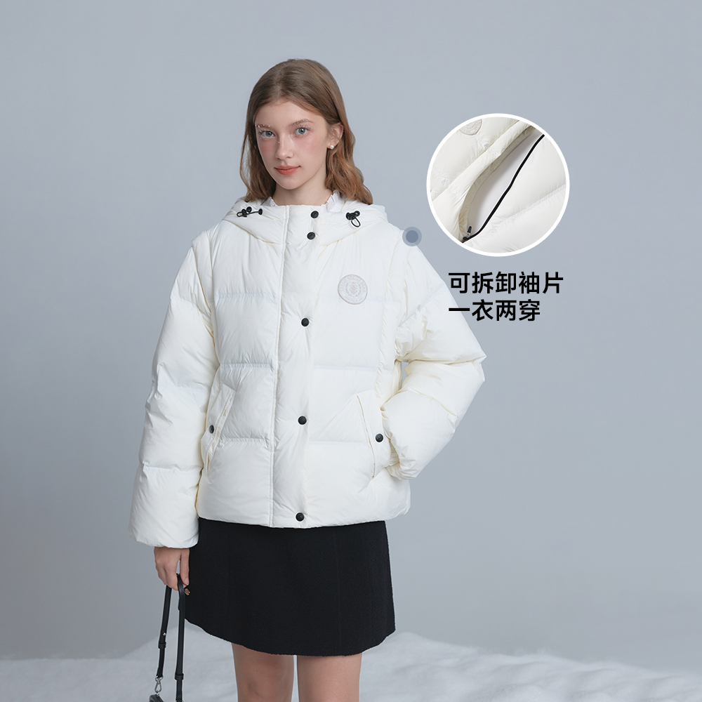 TeenieWeenie小熊女装羽绒服25年清新可拆卸两穿外套TTJD258CC1B