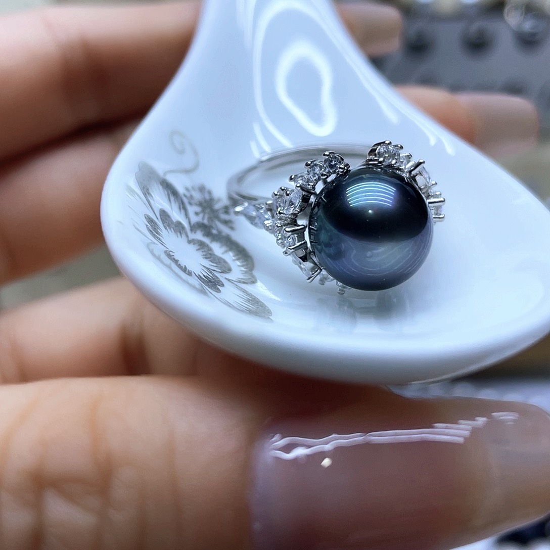 海水珍珠戒指银S925镶嵌