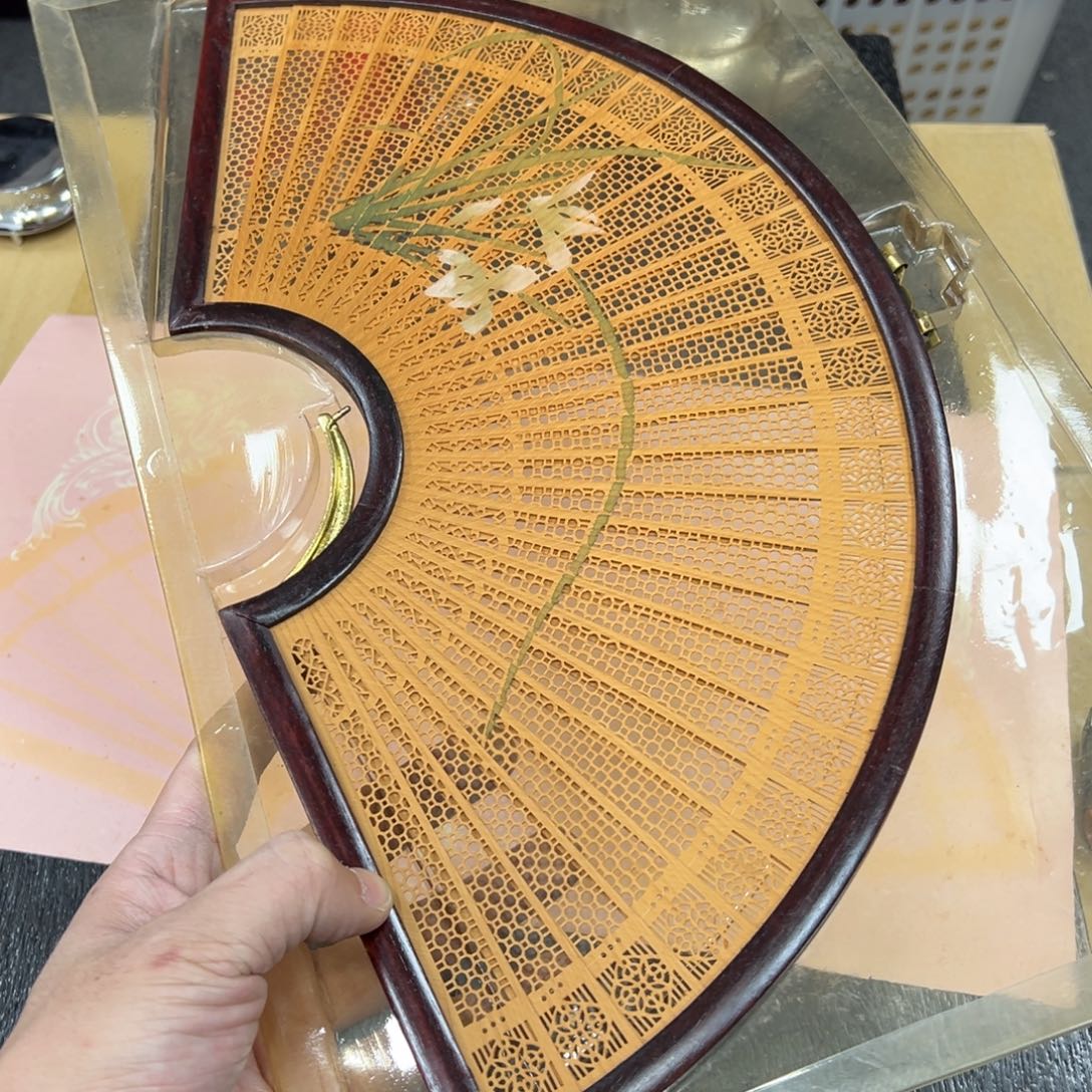 明***竹木日本中古工艺品摆件