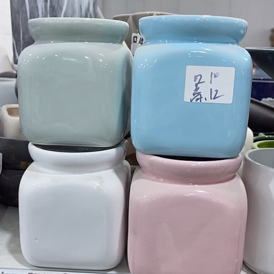 多肉绿植陶瓷花盆9.9包邮，有孔