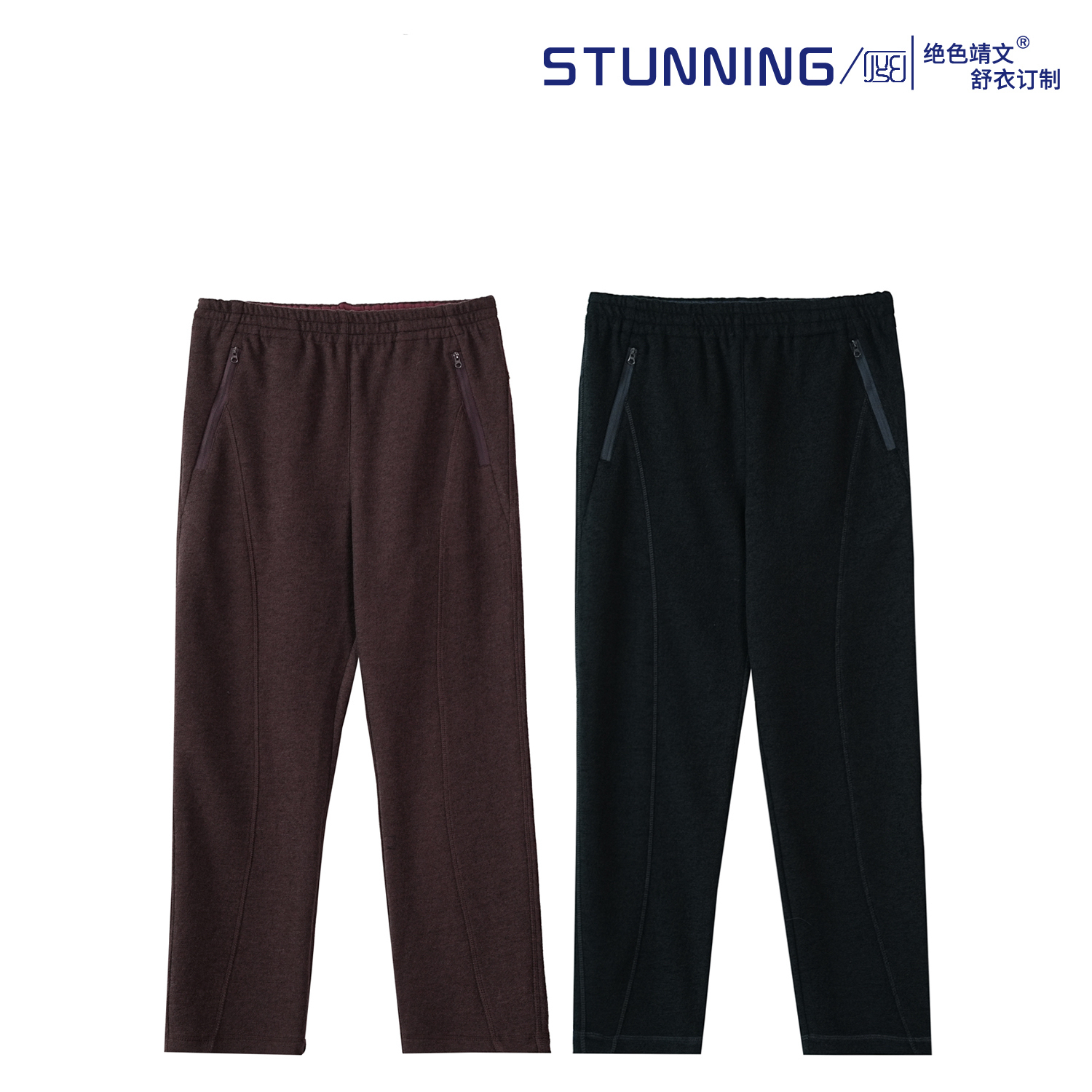 STUNNING JW/正品25537B羊毛呢坎线休闲裤（干洗）