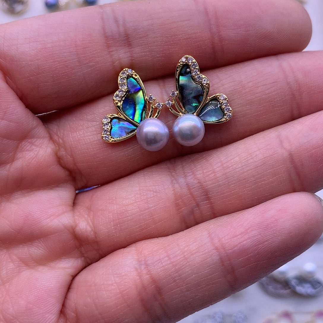 淡水珍珠耳饰合金