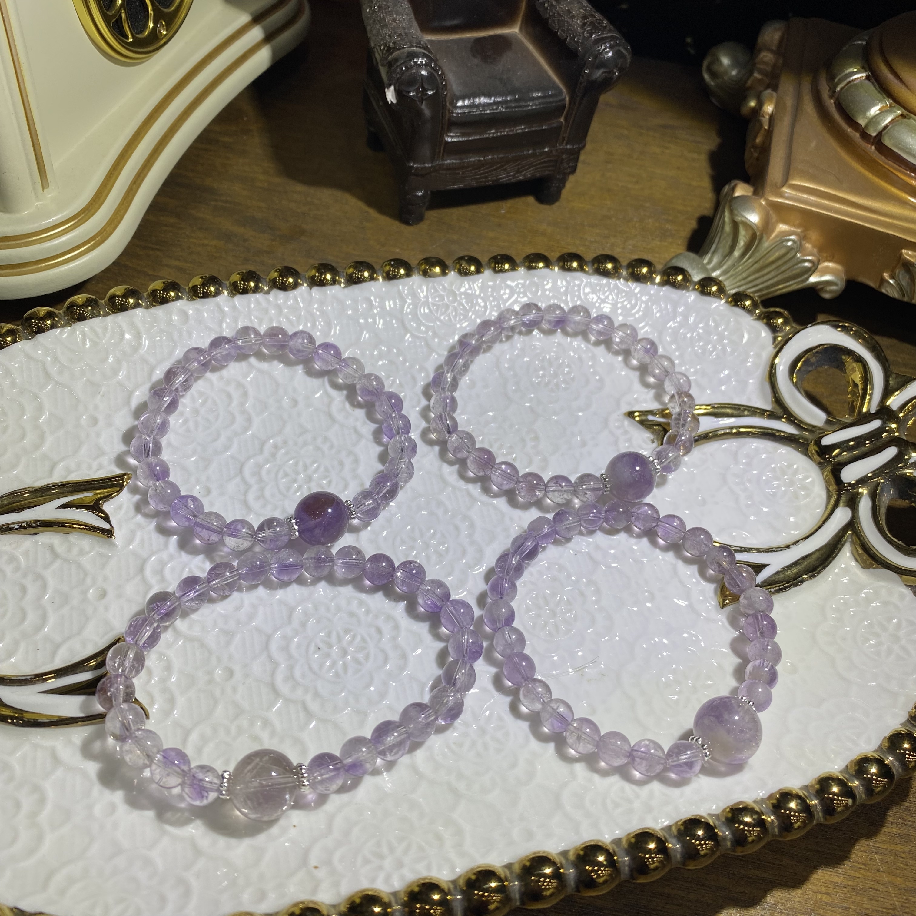 D500-天然紫兔毛水晶手串单圈设计款-多样性发其一