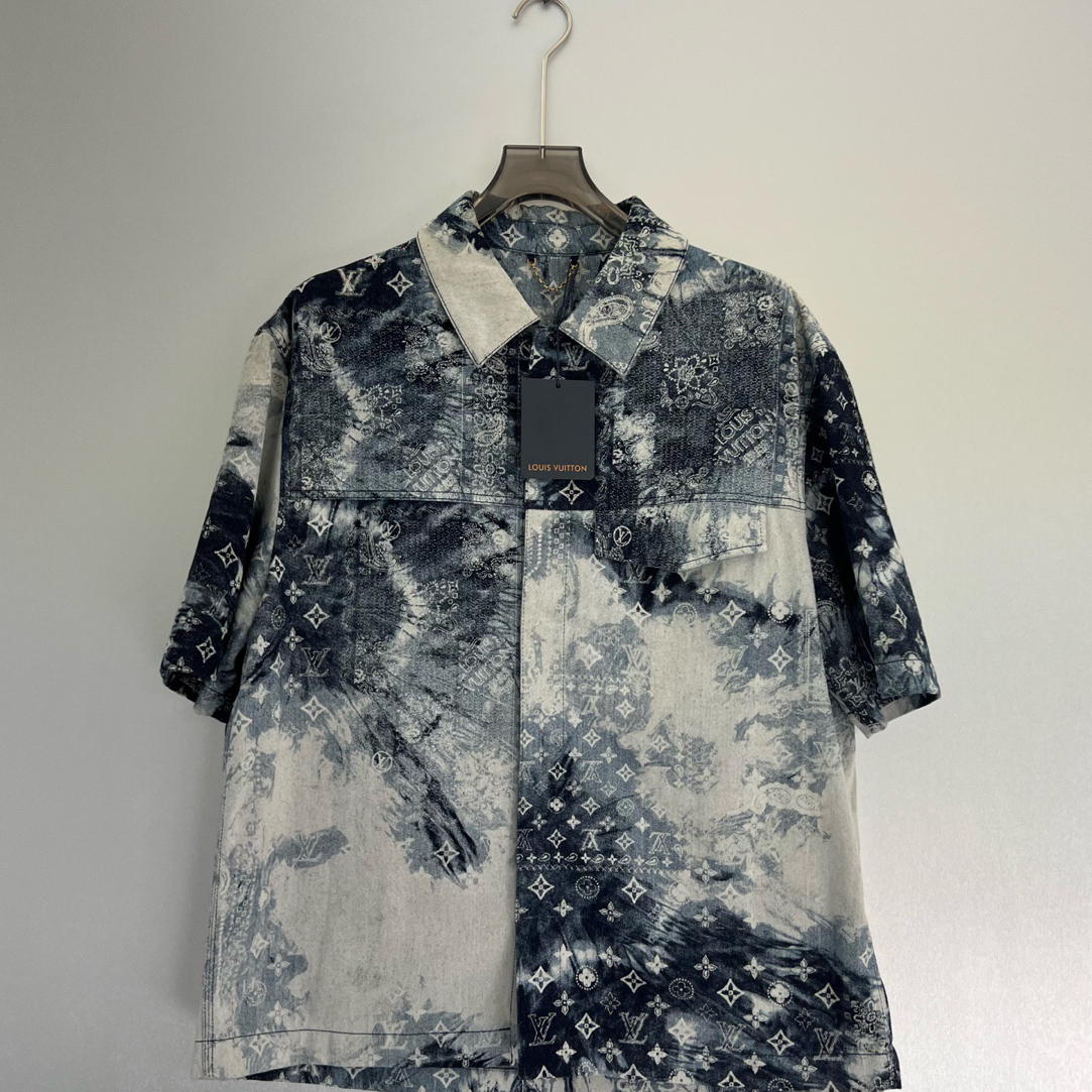 未使用 LouisVuitton/路易威登 腰果花扎染牛仔短袖/XL码（北京）
