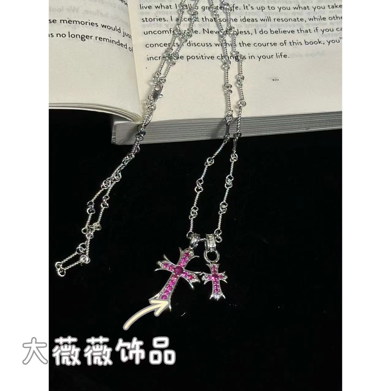 铜合金项链 冷淡风十字架项链-67699