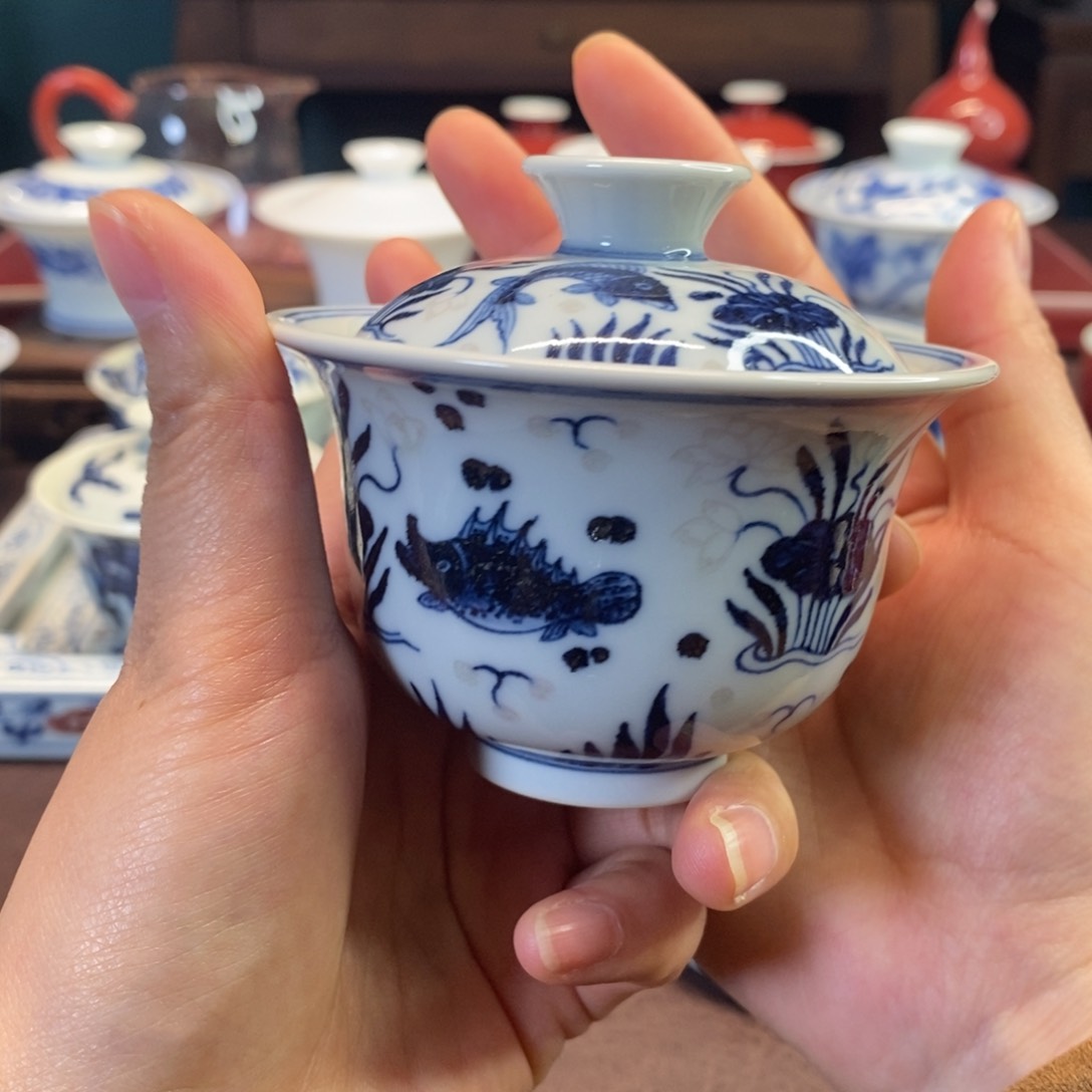 碗秒杀价青花釉里红鱼藻 120cc 福利