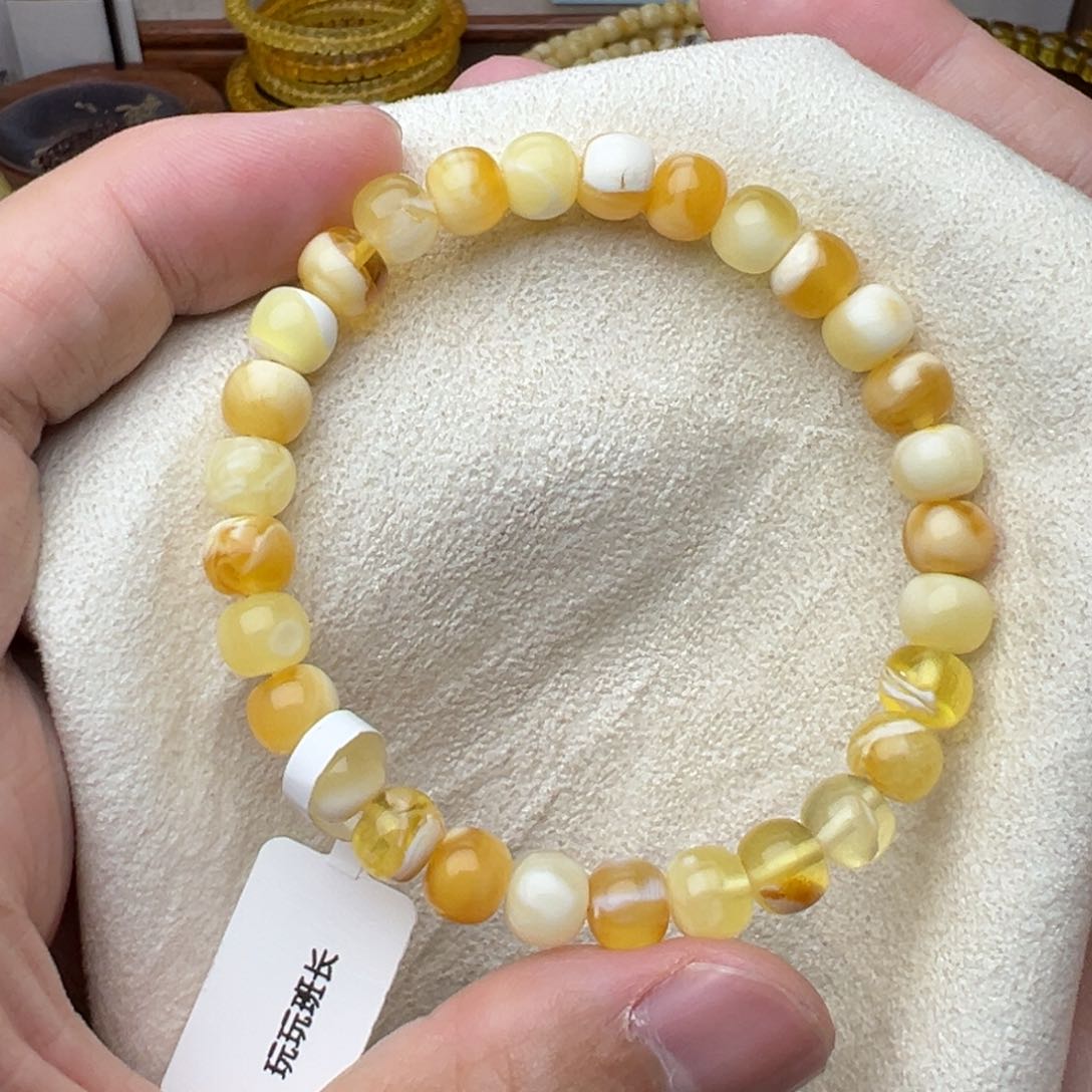 未镶嵌琥珀裸石7.5金白多宝