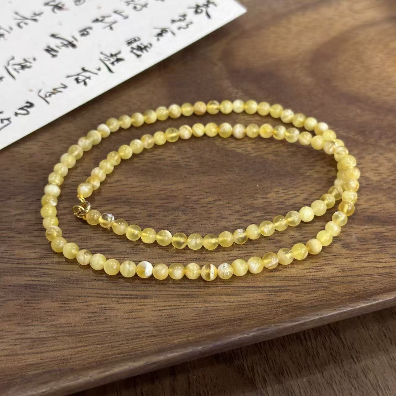 【真石·新号限定】蜜蜡金白高项链约4mm ZSM888ACG105