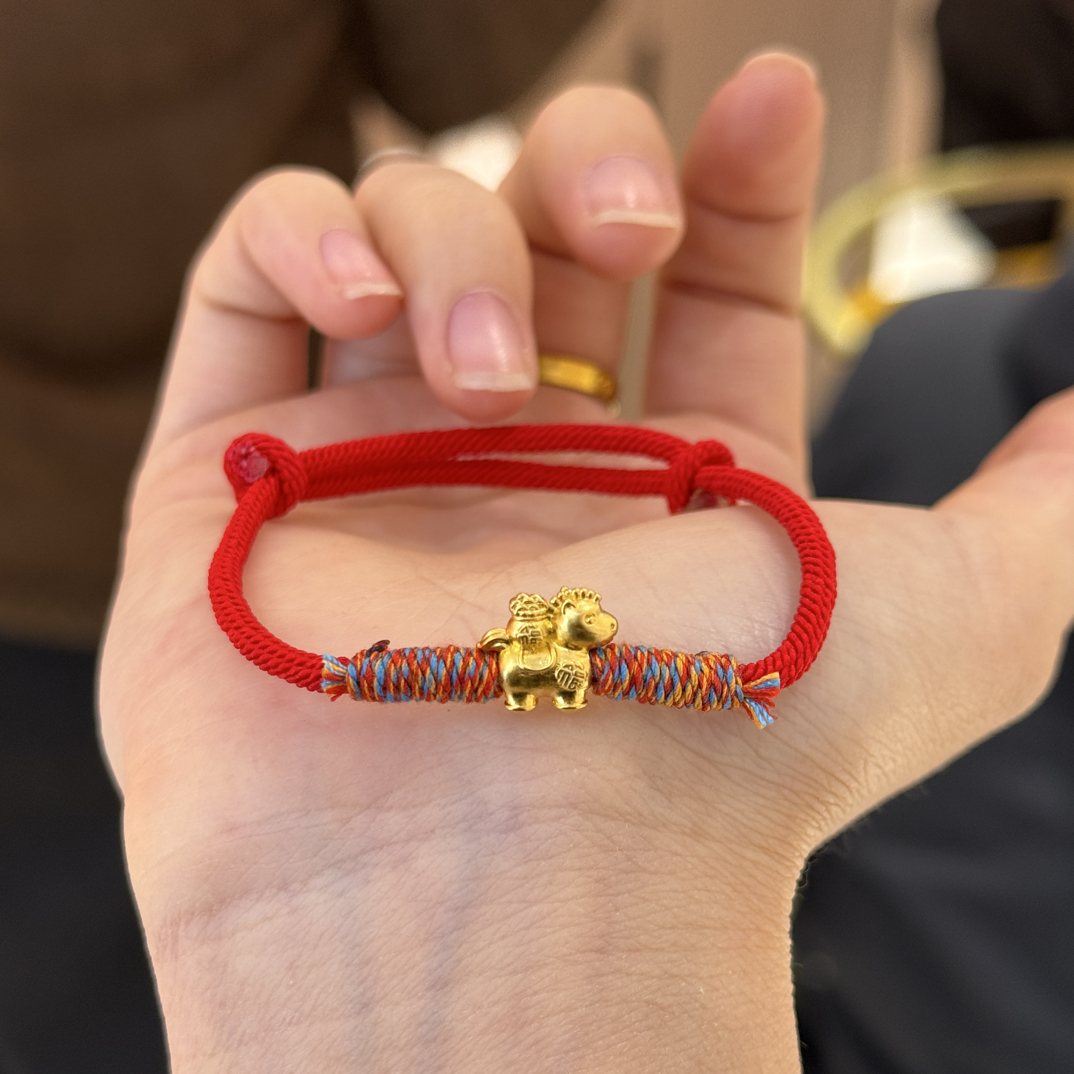 足银小马红绳 招财进宝