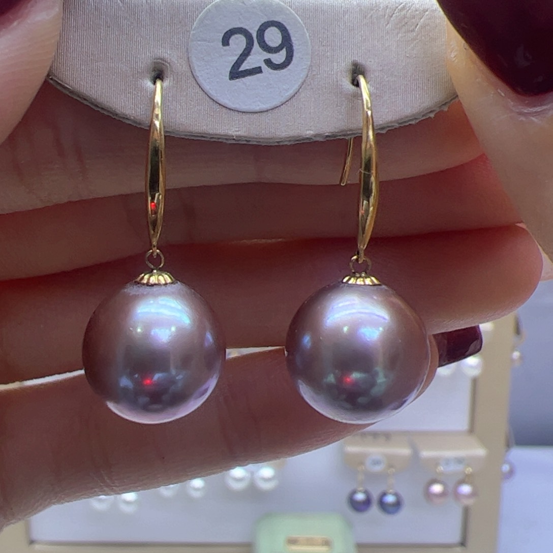 淡水珍珠耳饰18K金镶嵌