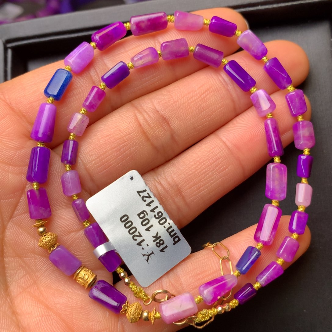 苏纪石（舒俱来）18K金镶嵌项链