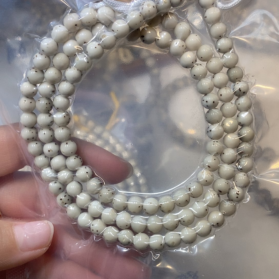星月菩提手串6.圆瓷白108