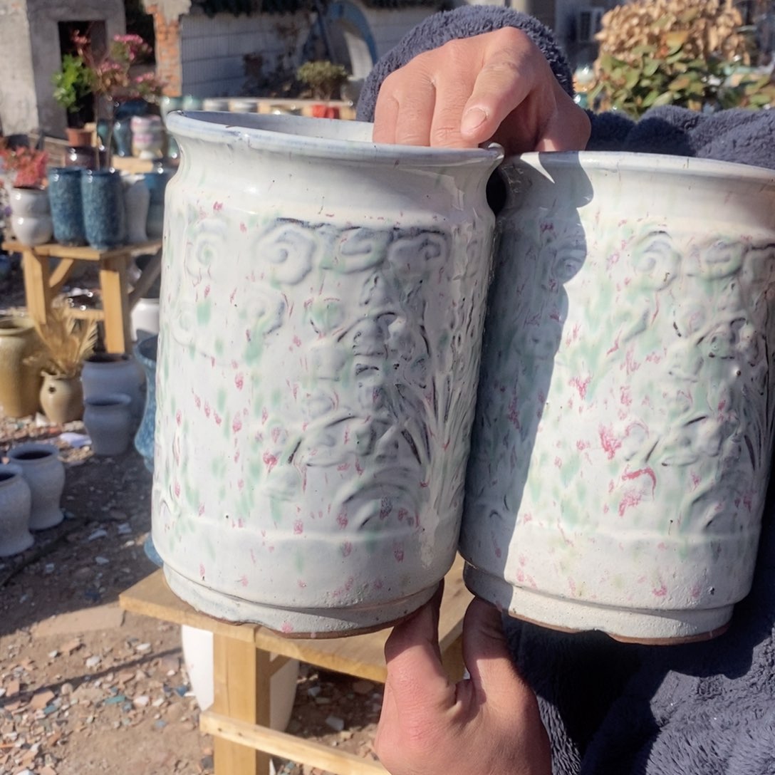 红陶杨杨花盆0208-1019