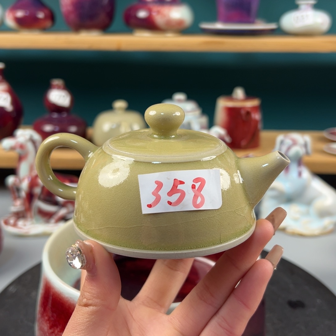 瓷片全品无暇壶玉石釉 