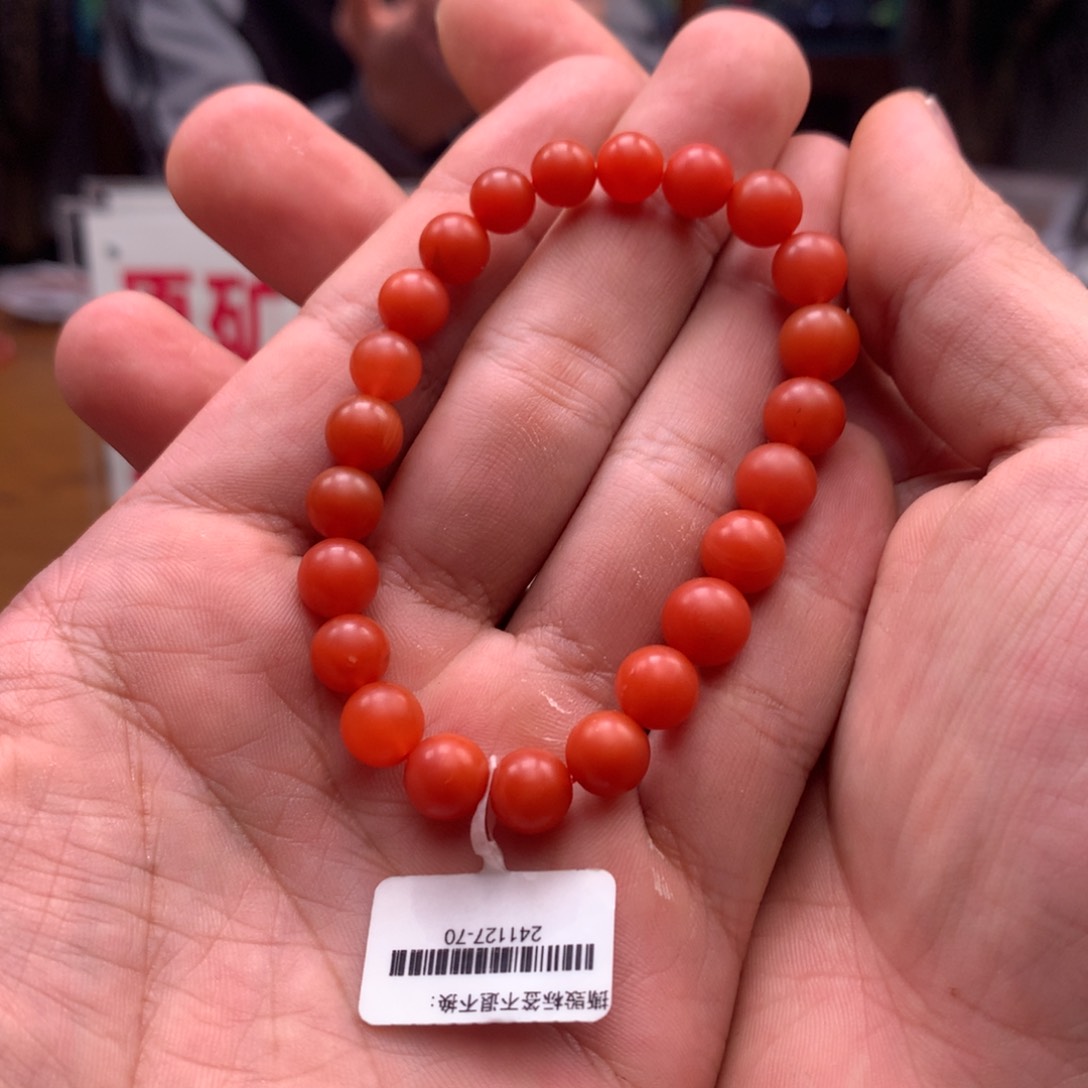 南红玛瑙单圈未镶嵌8mm➕东山柿子红